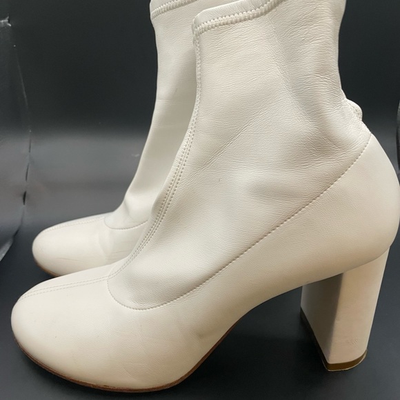 White leather stretchy boots size 8 - Picture 4 of 13